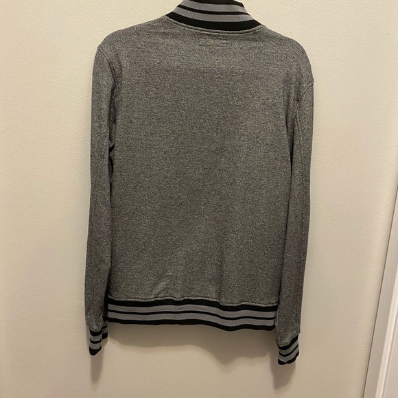Mens Charles and a Half gray and black snap Varsity jacket size medium. Preowned - Picture 11 of 14